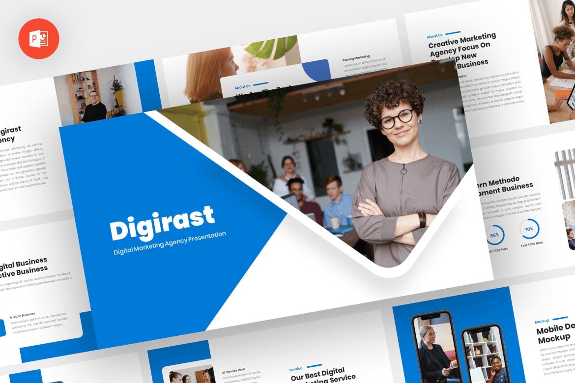 Digirast - Template Powerpoint Pemasaran yang Profesional dan Modern