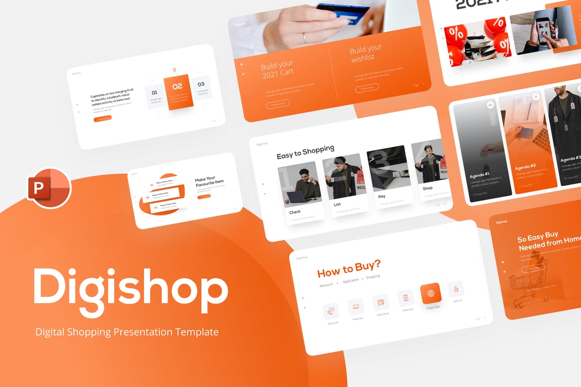 Template PowerPoint Digishop untuk Presentasi Digital yang Menarik
