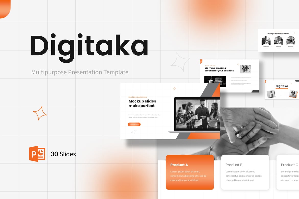 Template PowerPoint Serbaguna Digitaka untuk Presentasi Profesional