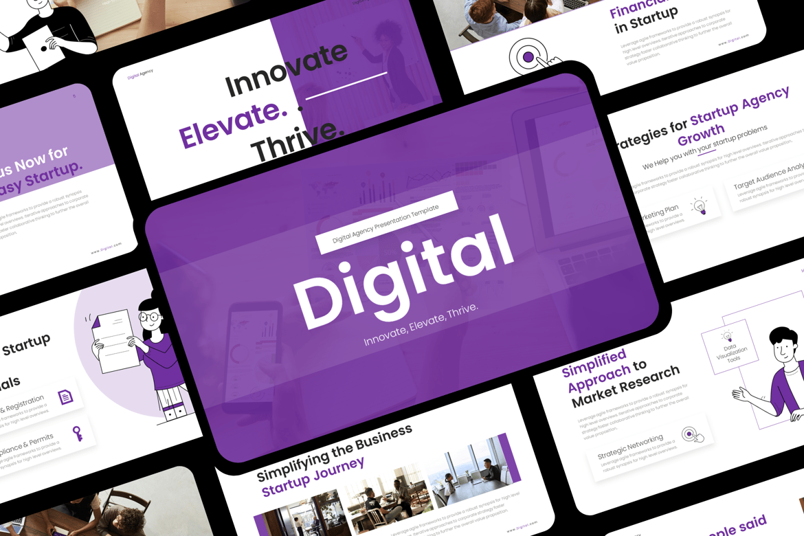 Template Presentasi Powerpoint Digital untuk Agensi dan Profesional