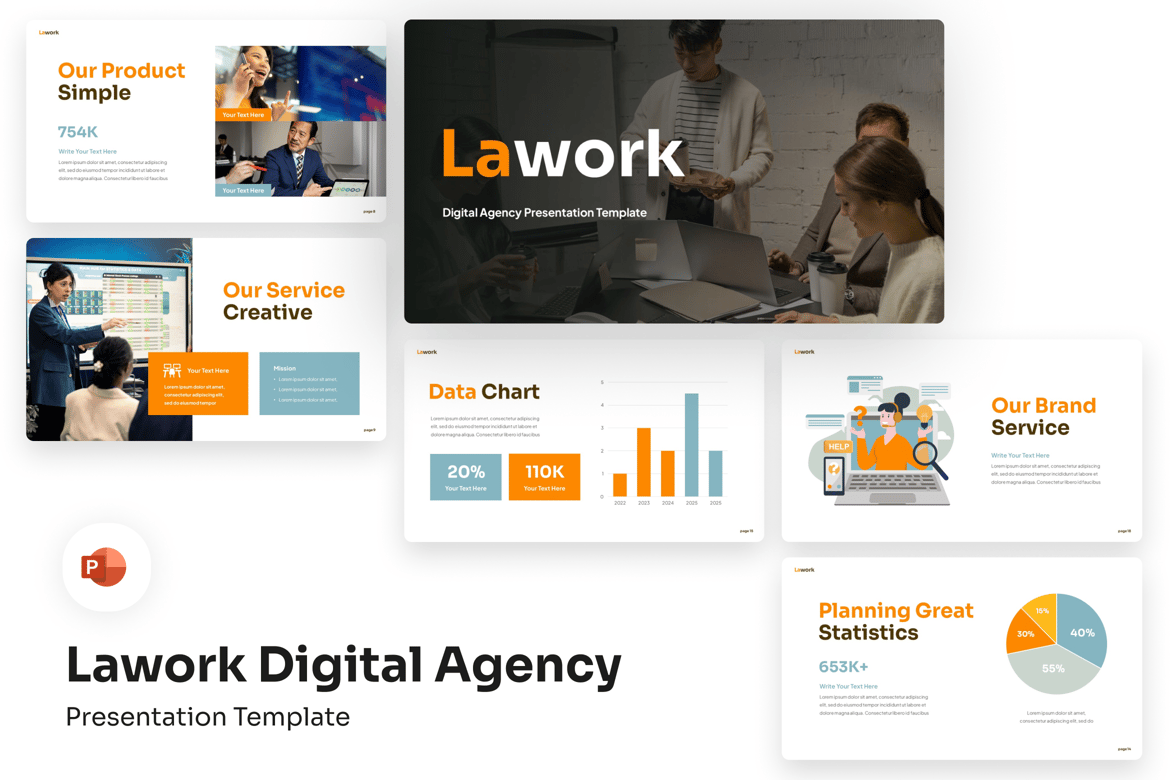 Template Presentasi PowerPoint Digital Agent yang Menarik