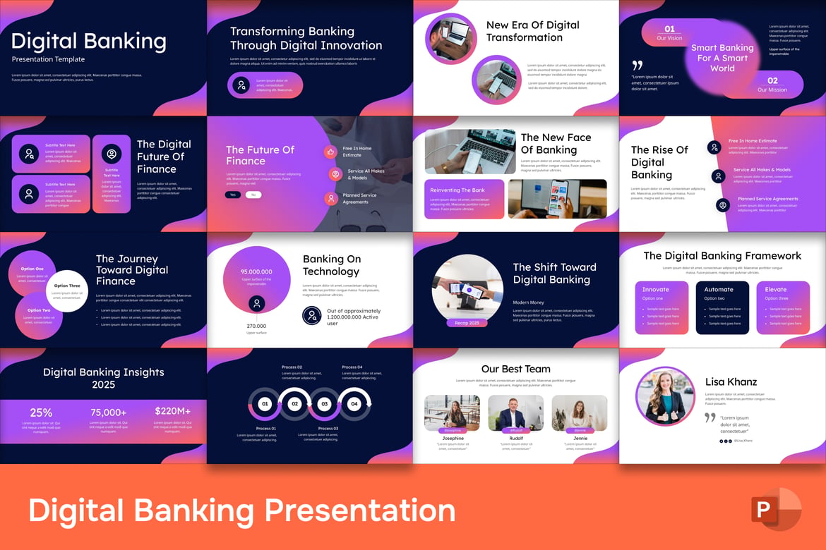 Template Presentasi Digital Banking yang Memukau