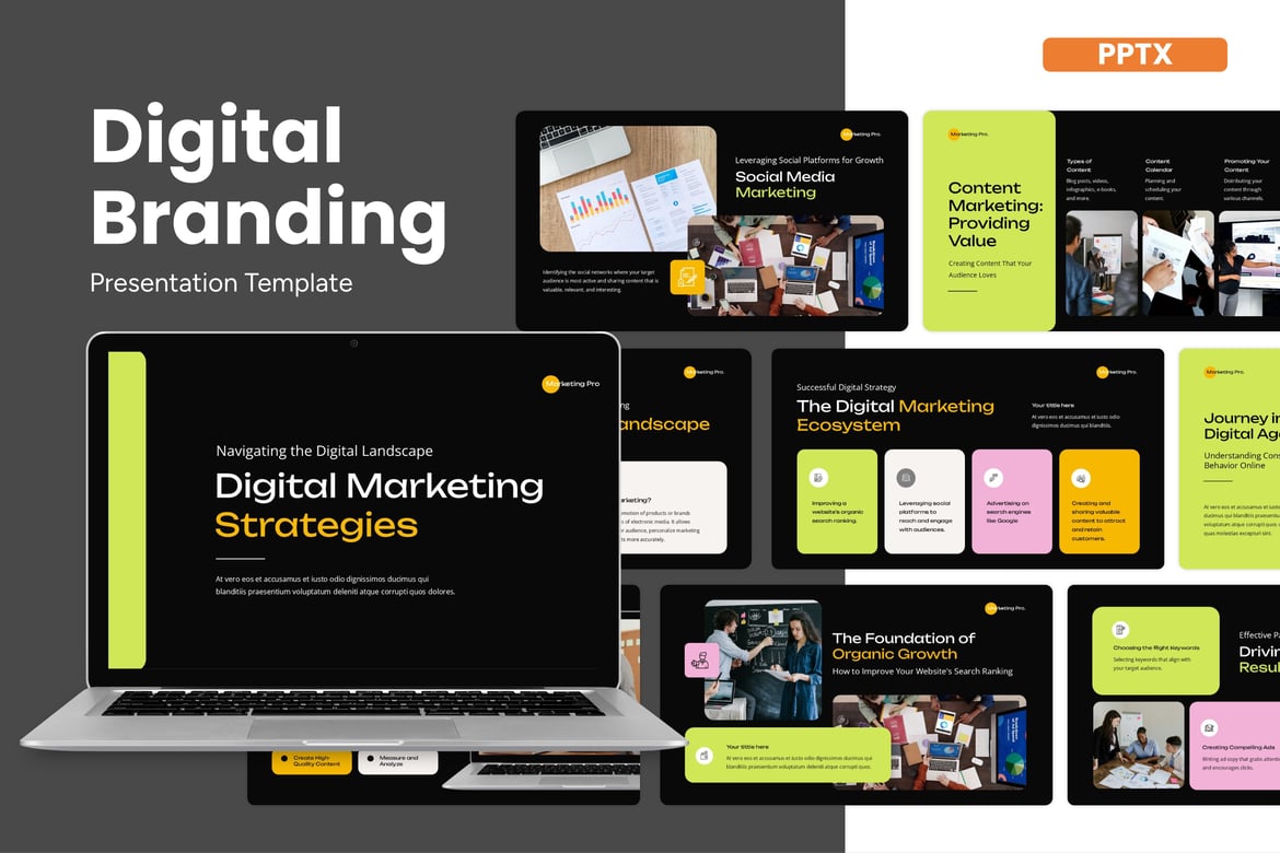 Template Presentasi Digital Branding yang Memukau