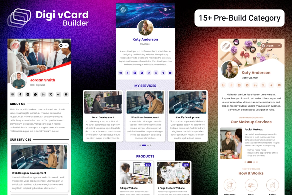 Template Web Kartu Nama Digital - Digi vCard yang Menarik