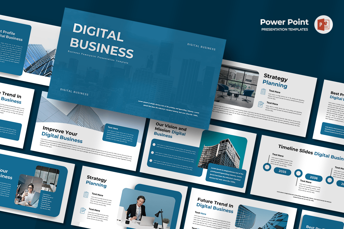 Template Presentasi PowerPoint untuk Bisnis Digital yang Menarik