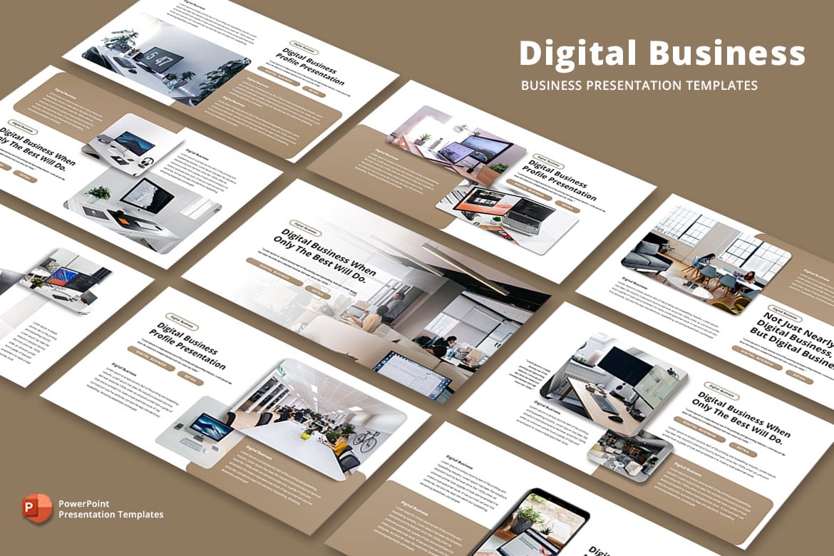 Template Presentasi PowerPoint Bisnis Digital yang Menarik