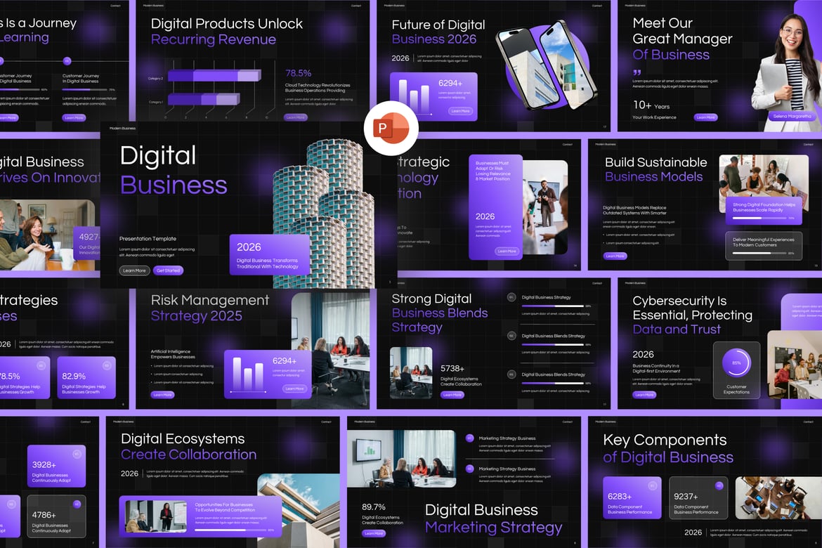 Template Presentasi PowerPoint Digital untuk Bisnis Modern