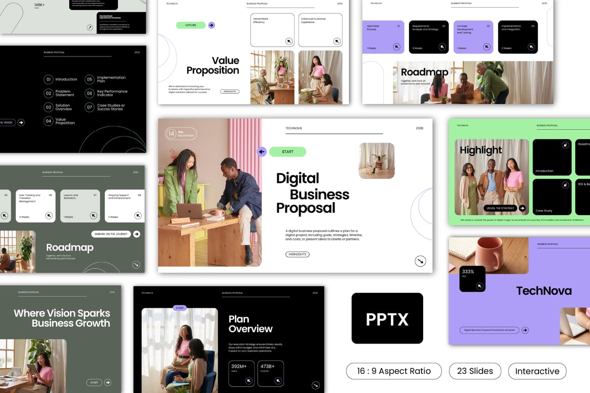 Template Presentasi Bisnis Digital - PowerPoint Menarik
