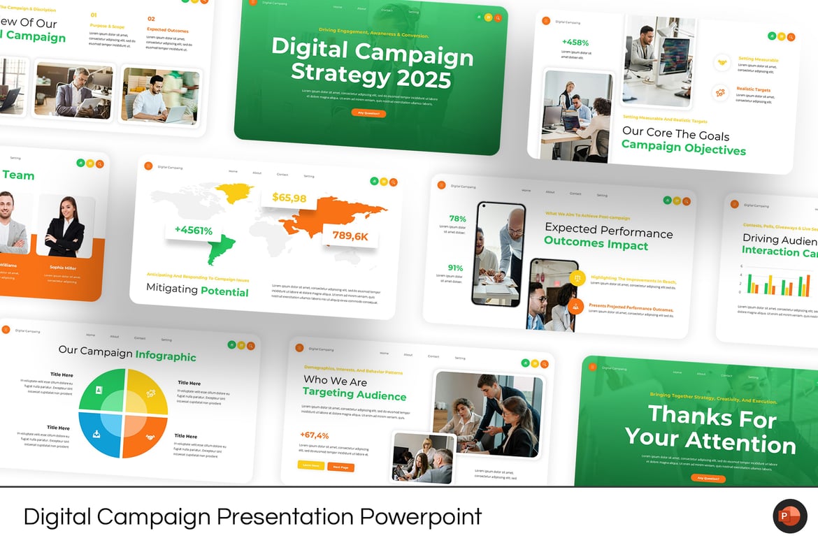 Template Presentasi PowerPoint Kampanye Digital yang Kreatif