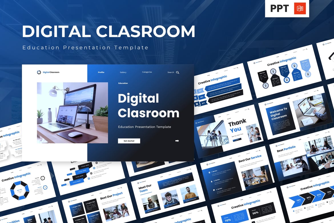 Template Powerpoint Digital Kelas - Solusi Presentasi Edukasi Modern