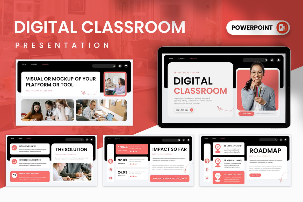 Template Presentasi PowerPoint Kelas Digital yang Menarik