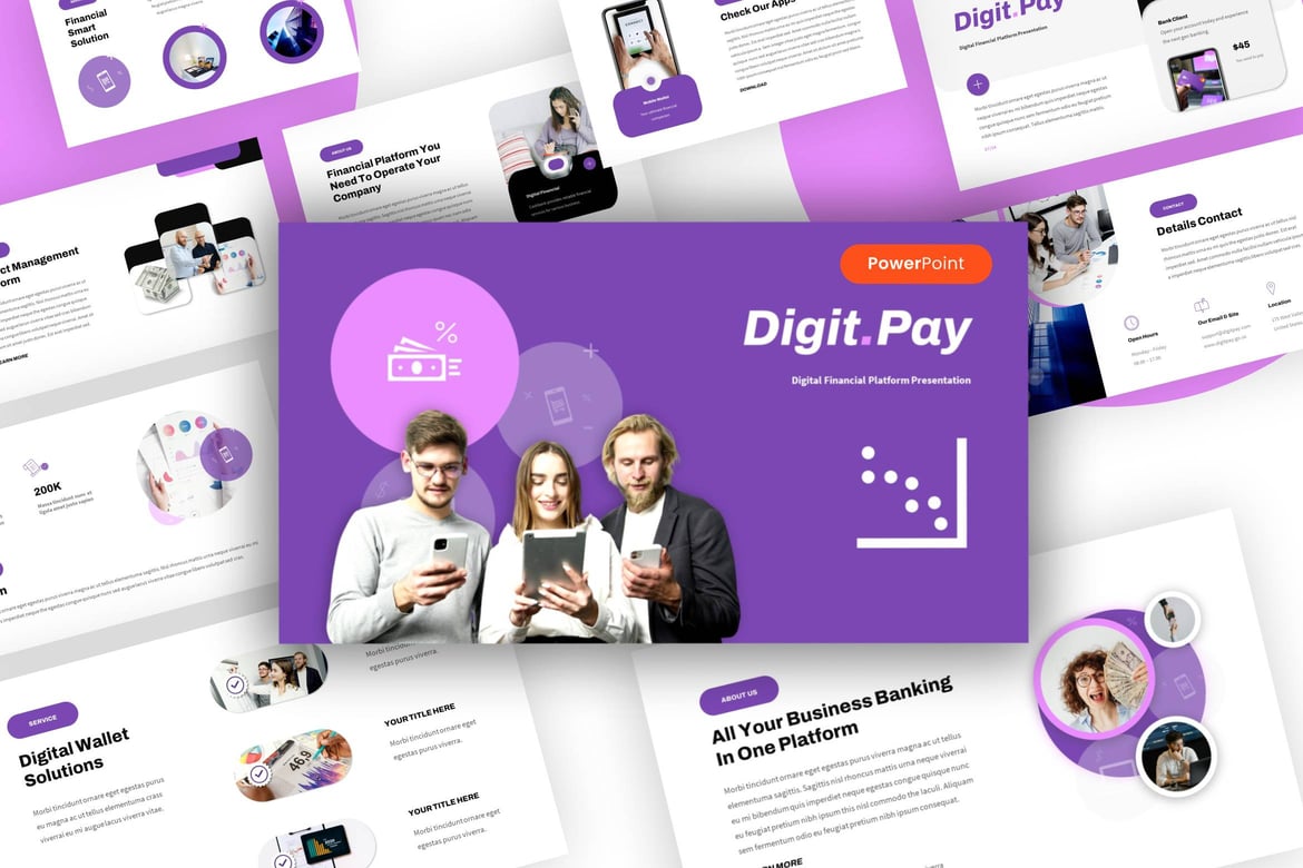 Template Presentasi PowerPoint Digit Pay - Platform Keuangan Digital