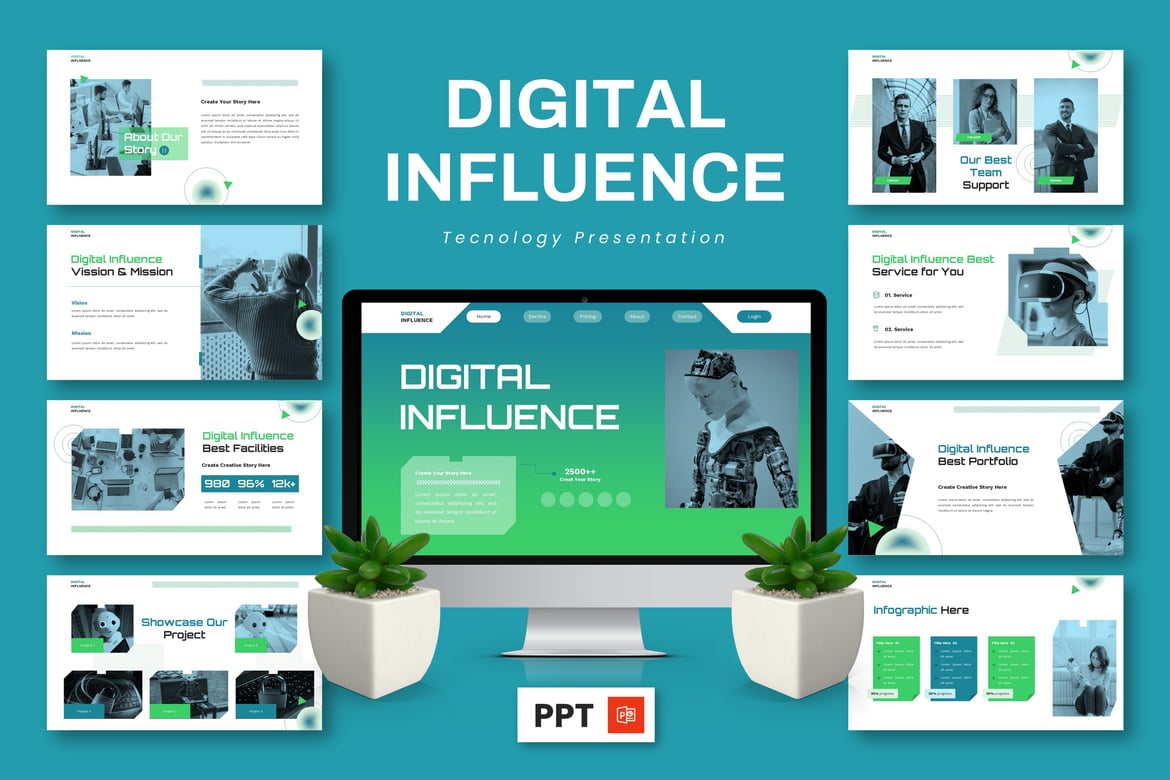 Template Presentasi Media Sosial yang Kuat dan Modern
