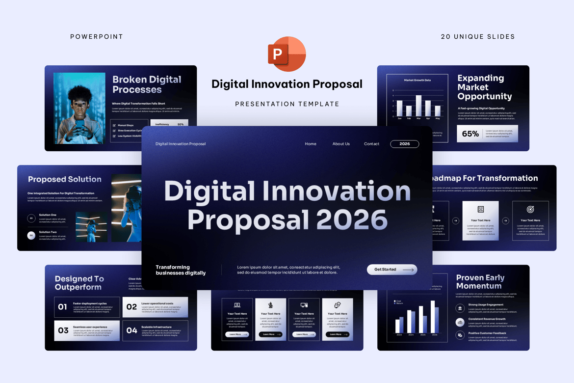 Template Presentasi Proposal Inovasi Digital yang Menarik dan Profesional