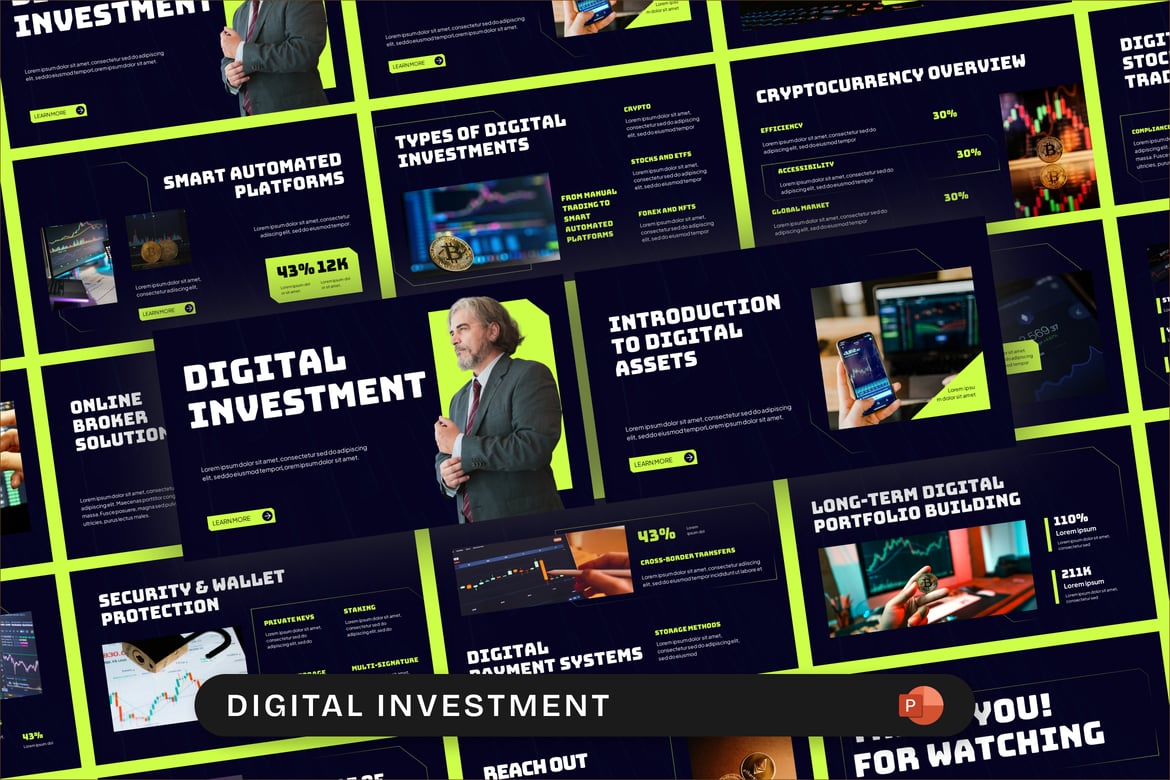 Template PowerPoint Investasi Digital yang Modern dan Profesional