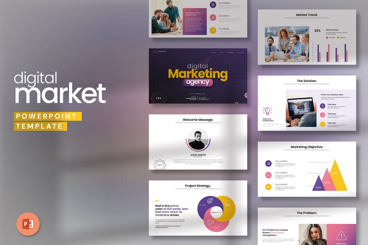 Template PowerPoint Agensi Digital yang Menarik dan Profesional