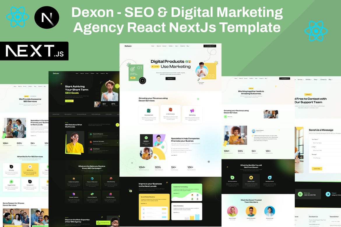 Template Website Digital Marketing & SEO Dexon yang Modern dan Menarik