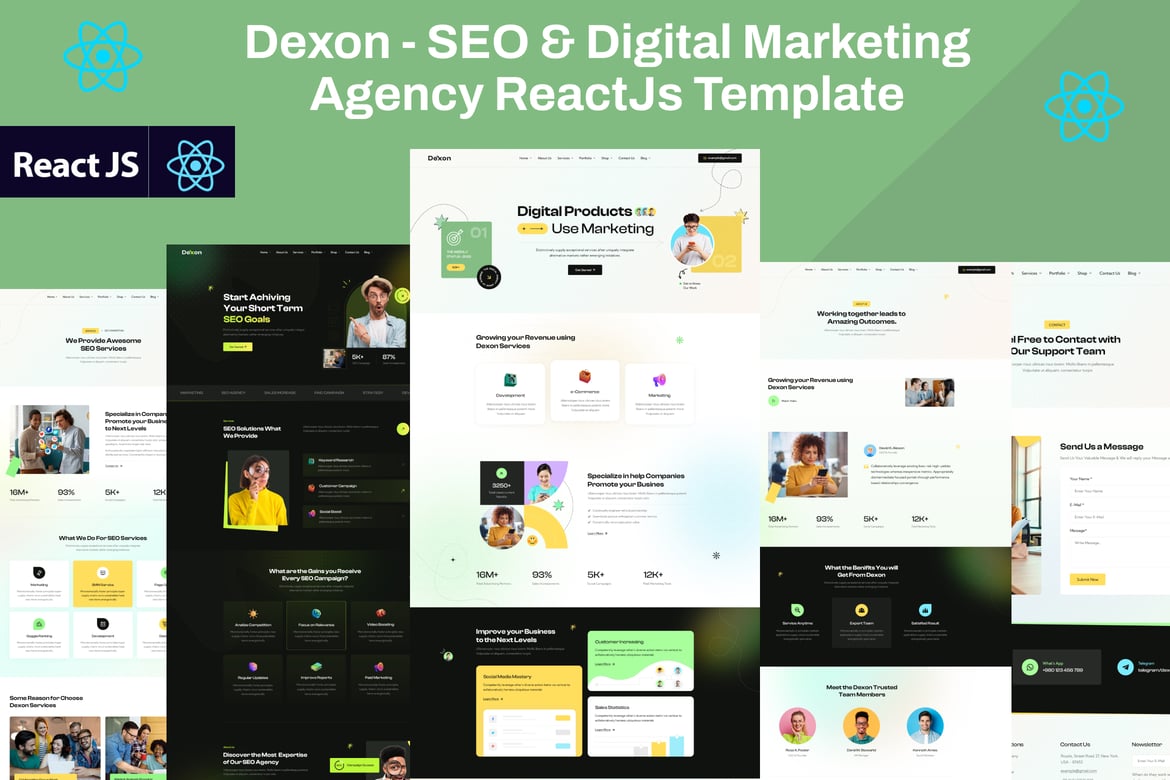 Template Website Digital Marketing & SEO ReactJs yang Menarik dan Modern