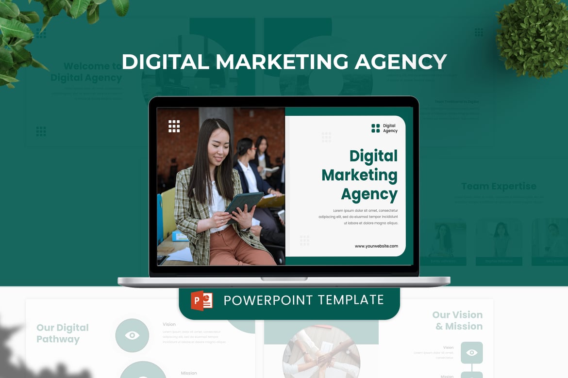 Template Powerpoint untuk Agensi Digital Marketing yang Modern dan Fleksibel