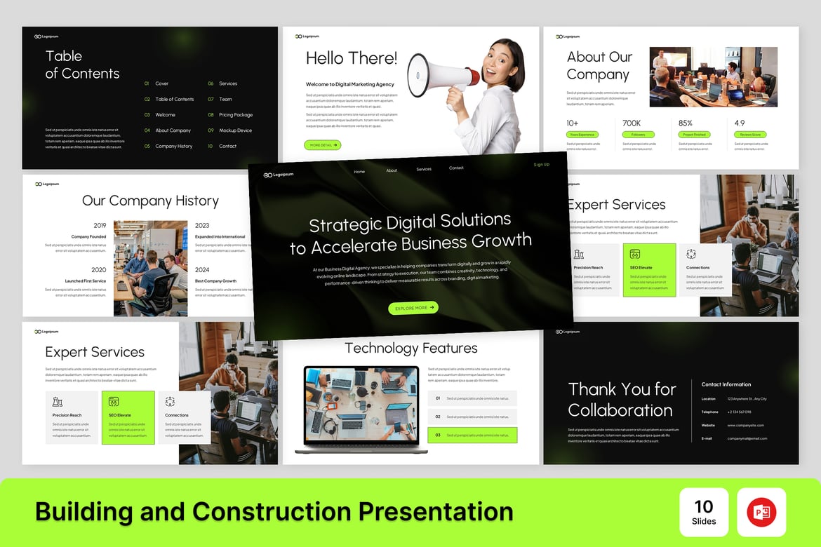 Template Presentasi PowerPoint untuk Agensi Digital Marketing