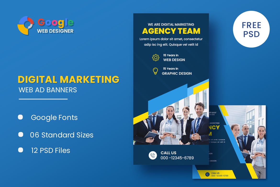 Template Web Banner Animasi Digital Marketing yang Menarik