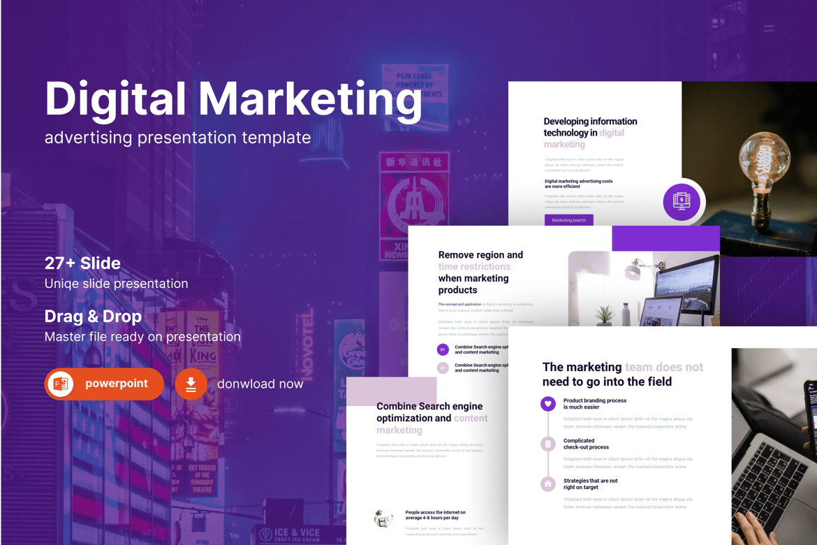 Template Powerpoint Digital Marketing untuk Bisnis yang Menarik