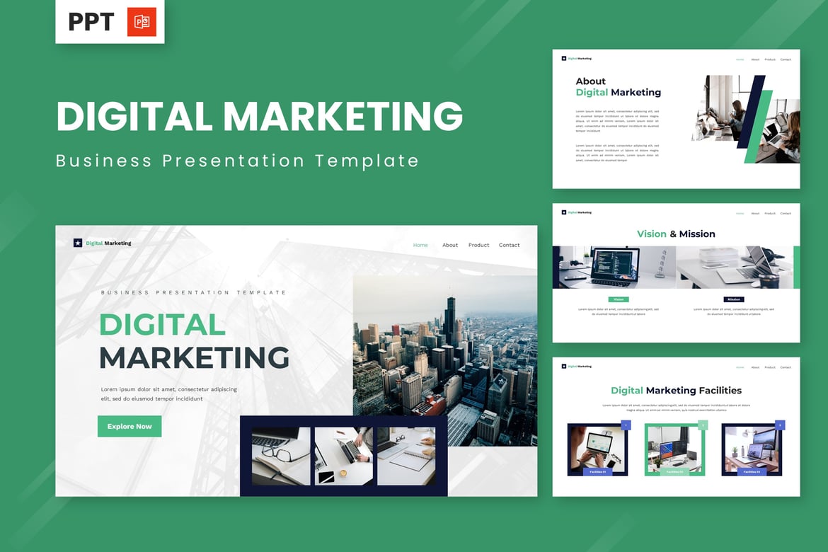 Template Powerpoint Digital Marketing untuk Bisnis yang Menarik