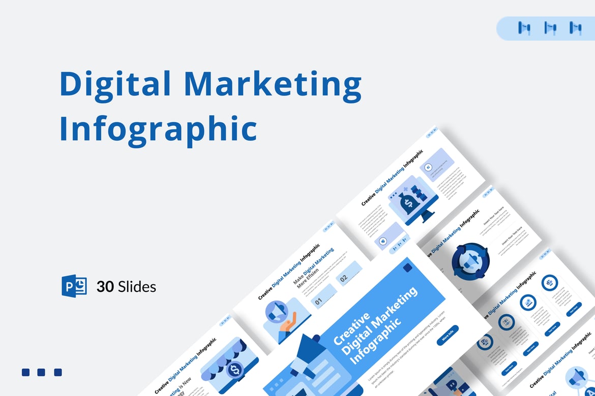 Template PowerPoint Infografik Digital Marketing yang Menarik