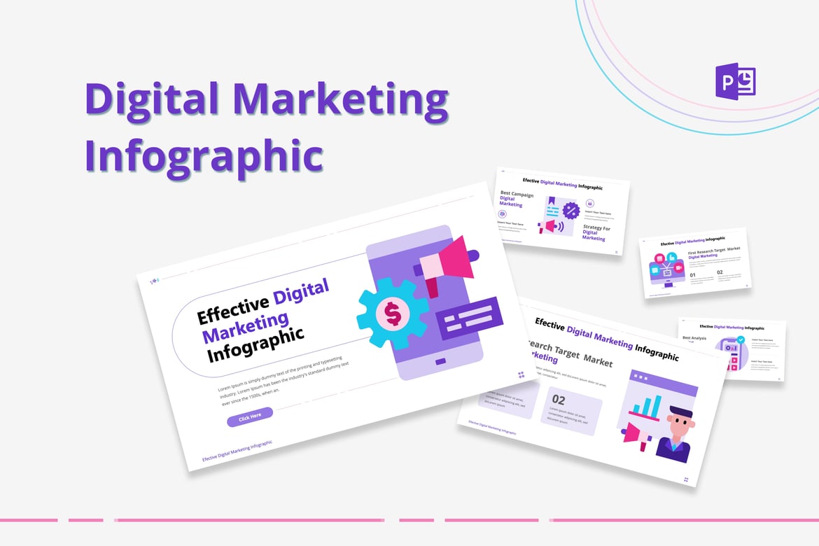 Template Presentasi Infografis Digital Marketing yang Menarik