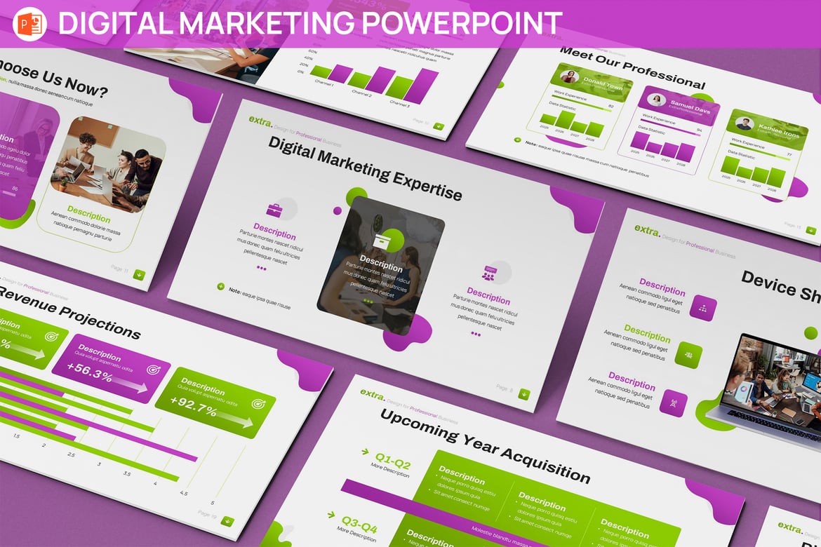 Template PowerPoint Pemasaran Digital yang Modern dan Menarik