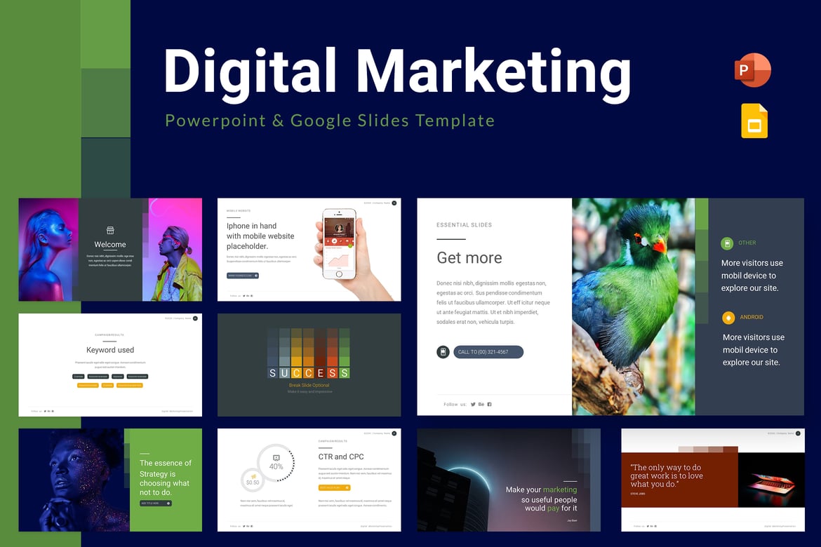 Template Presentasi Digital Marketing untuk Powerpoint & Google Slides