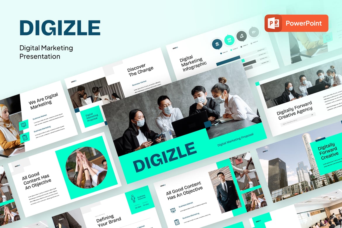 Template PowerPoint Digital Marketing Profesional