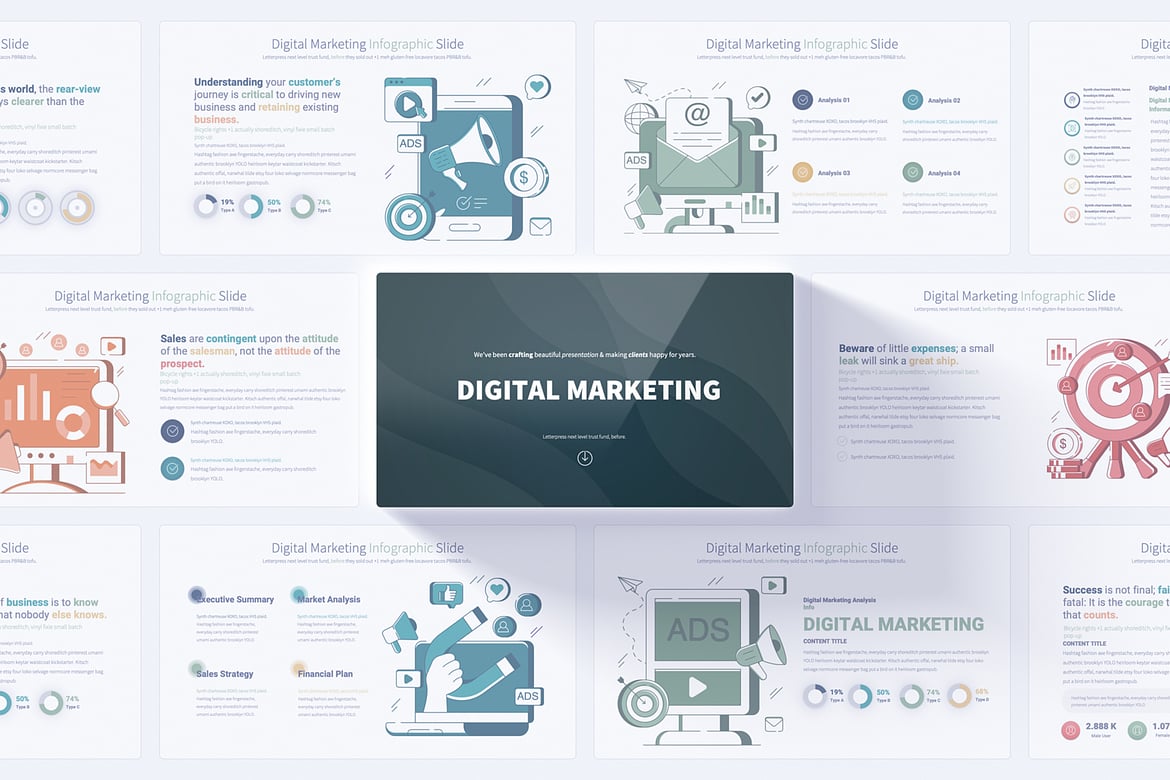 Template Presentasi PowerPoint Digital Marketing yang Menarik dan Profesional