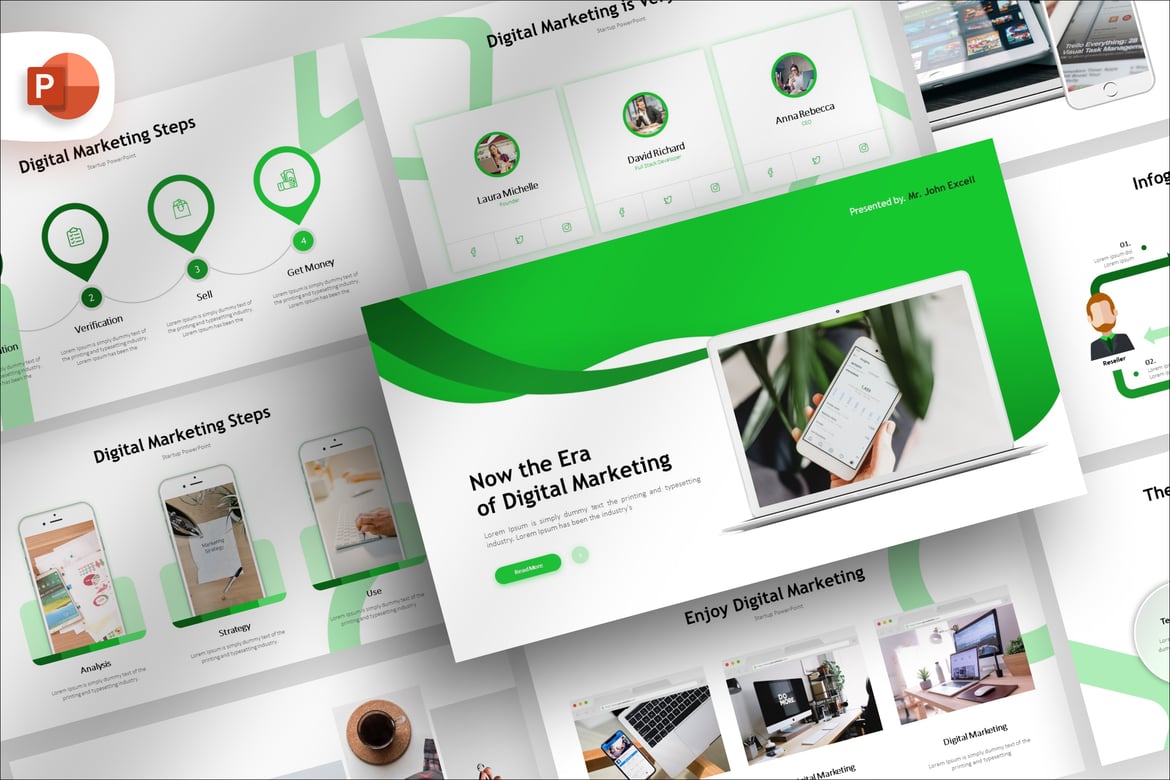 Template Presentasi PowerPoint Digital Marketing yang Menarik