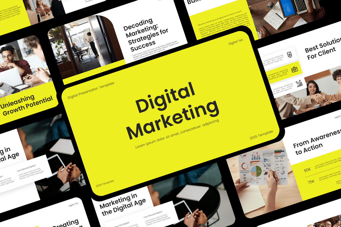 Template Presentasi PowerPoint Digital Marketing yang Menarik dan Profesional