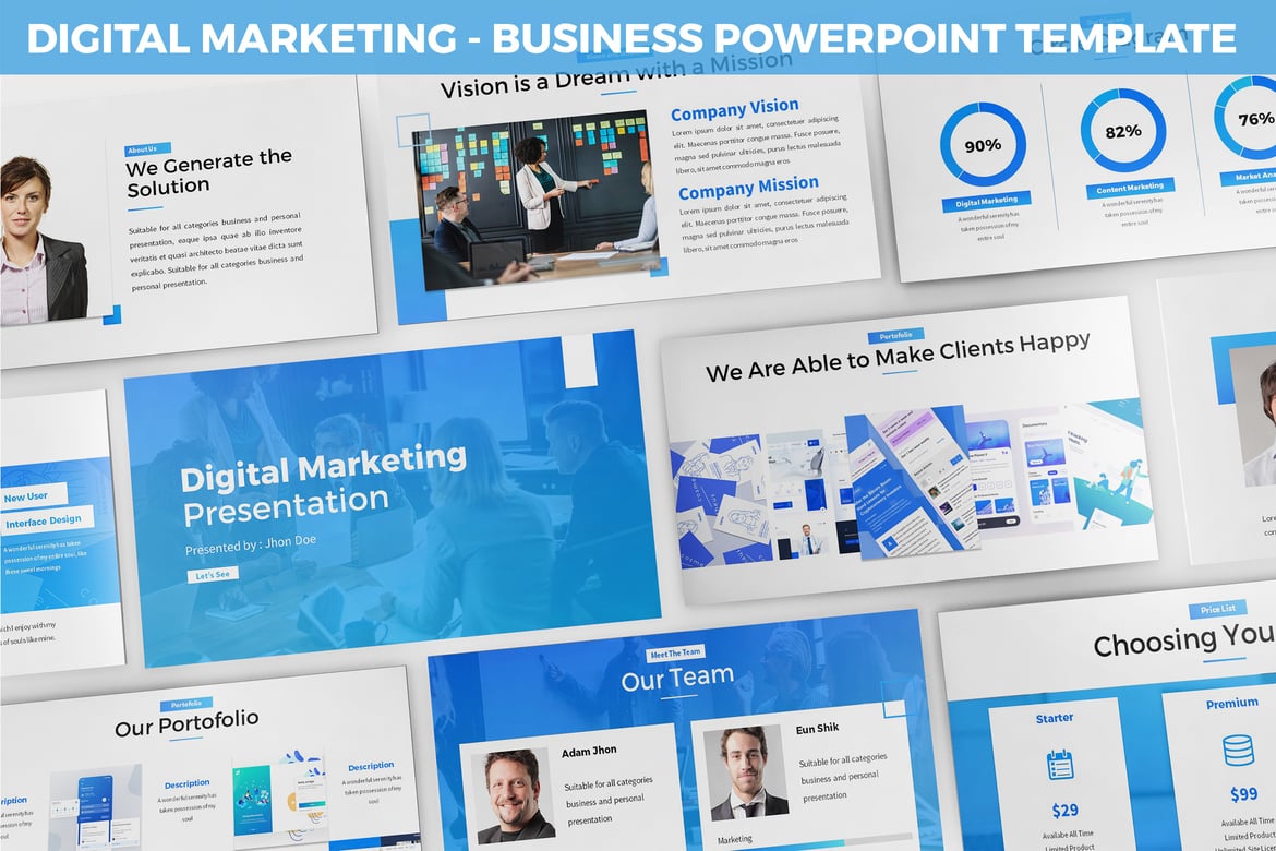 Template Powerpoint Digital Marketing Kreatif dan Modern