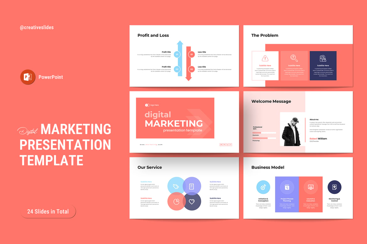 Template PowerPoint Pemasaran Digital yang Menarik dan Profesional