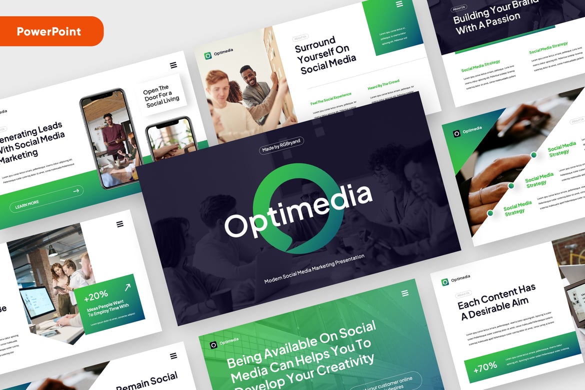 Template PowerPoint Digital Marketing yang Profesional dan Menarik
