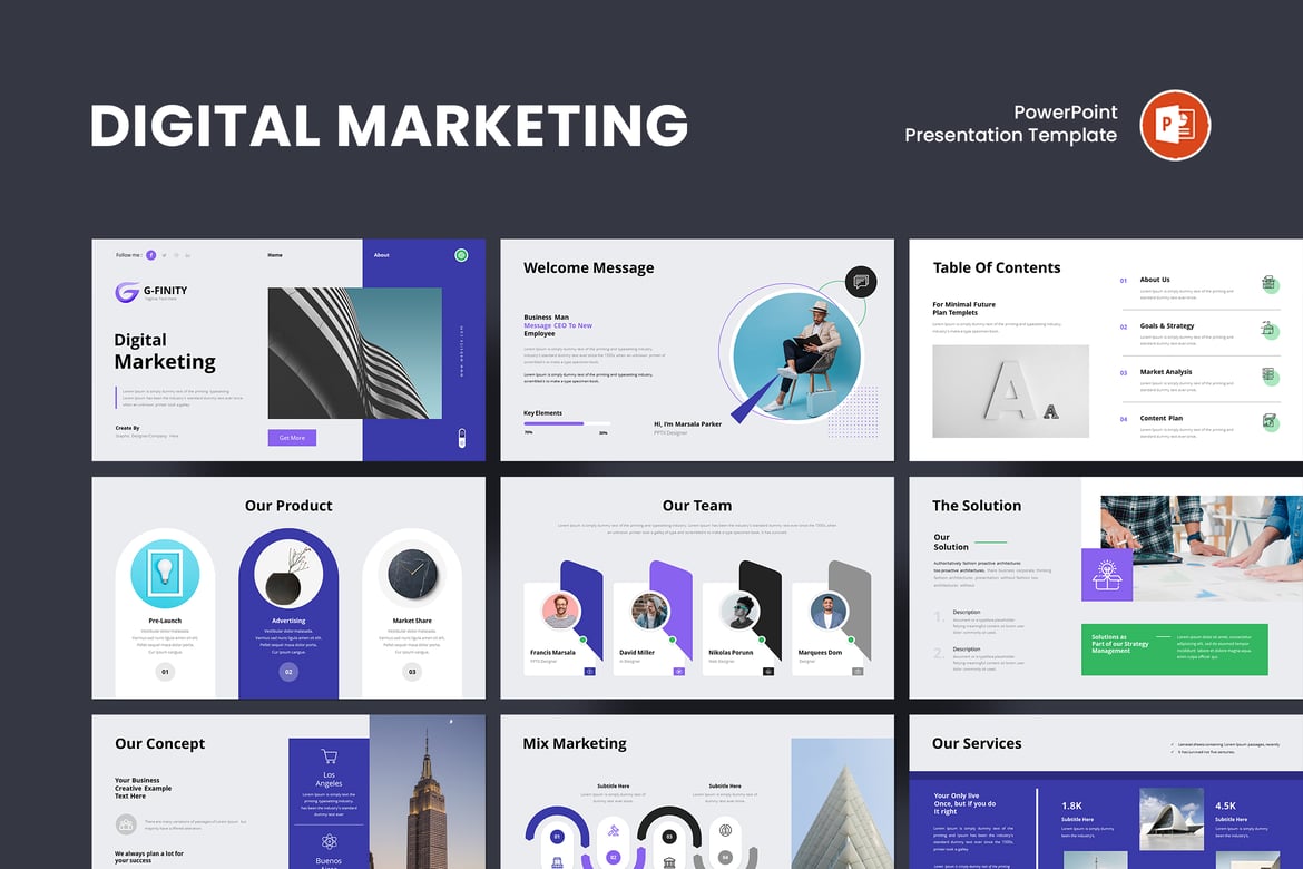 Template PowerPoint Pemasaran Digital yang Menarik dan Profesional