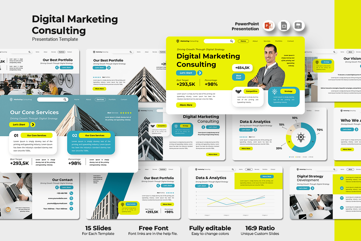 Template PowerPoint Digital Marketing yang Menarik dan Profesional