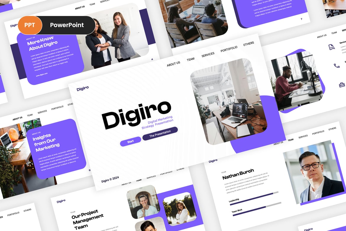 Template PowerPoint Pemasaran Digital yang Menarik dan Kreatif