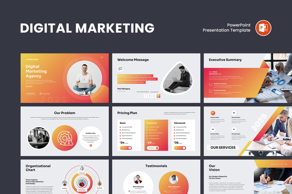 Template PowerPoint Digital Marketing yang Menarik dan Profesional