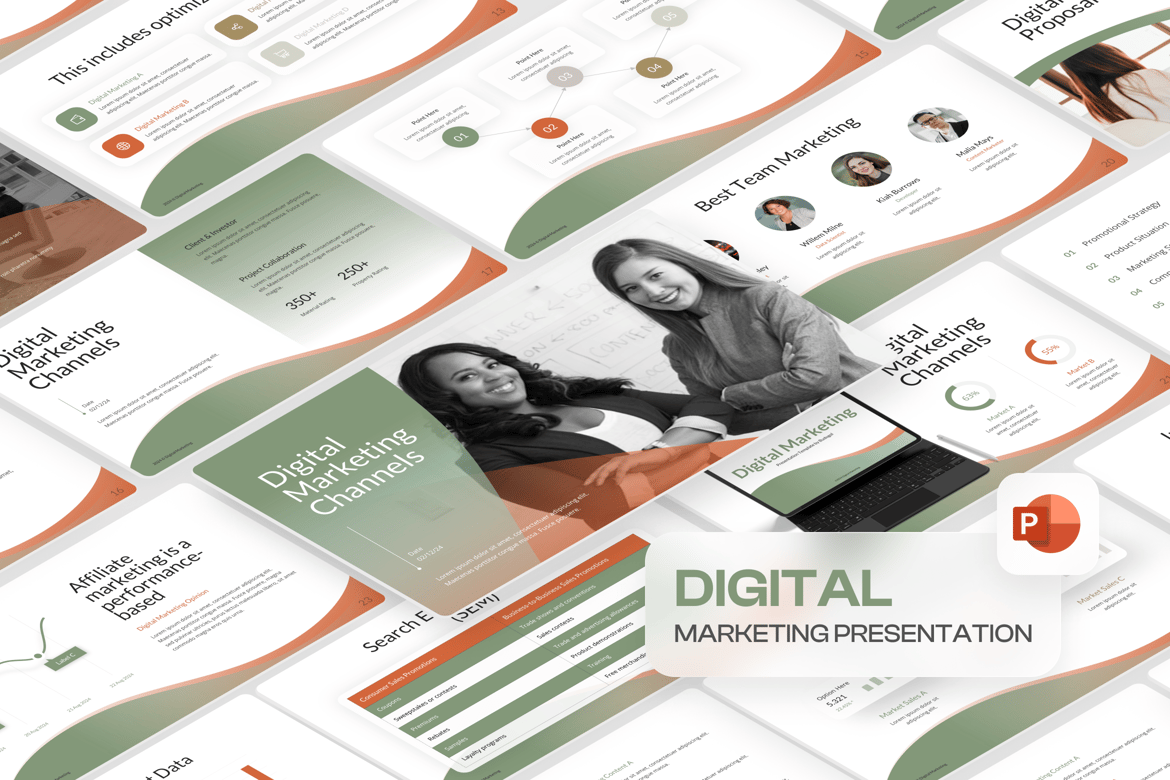 Template PowerPoint Digital Marketing yang Menarik