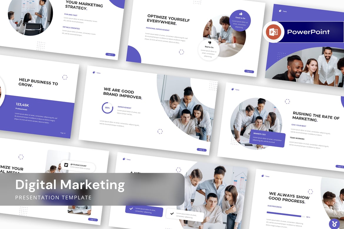 Template Presentasi Digital Marketing PowerPoint yang Menarik