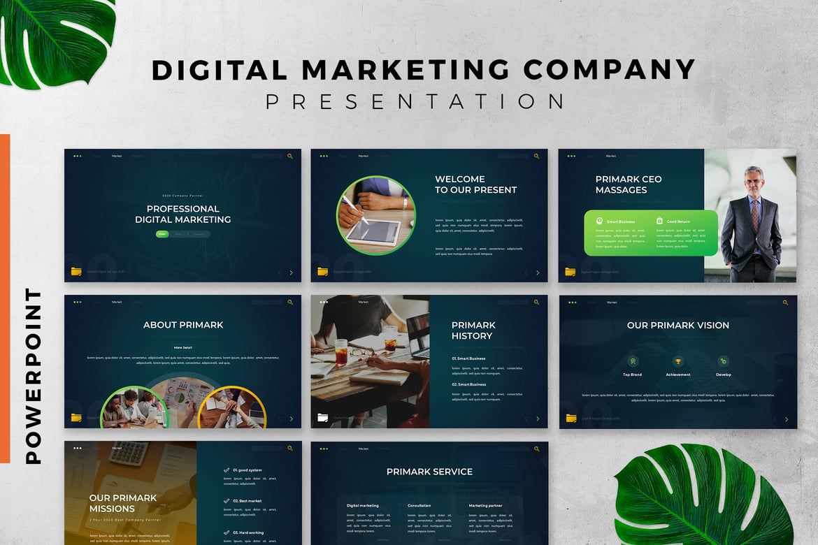 Template Powerpoint Strategi Pemasaran Digital yang Profesional