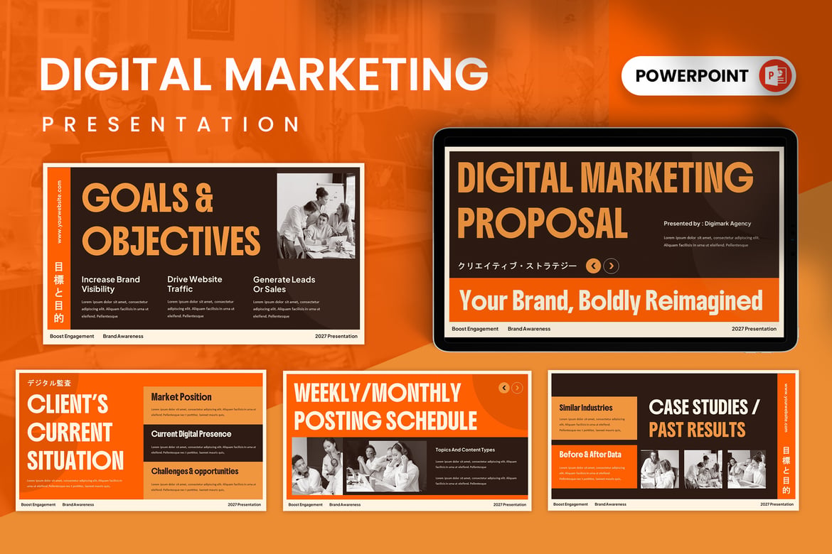 Template Presentasi Proposal Pemasaran Digital yang Menarik
