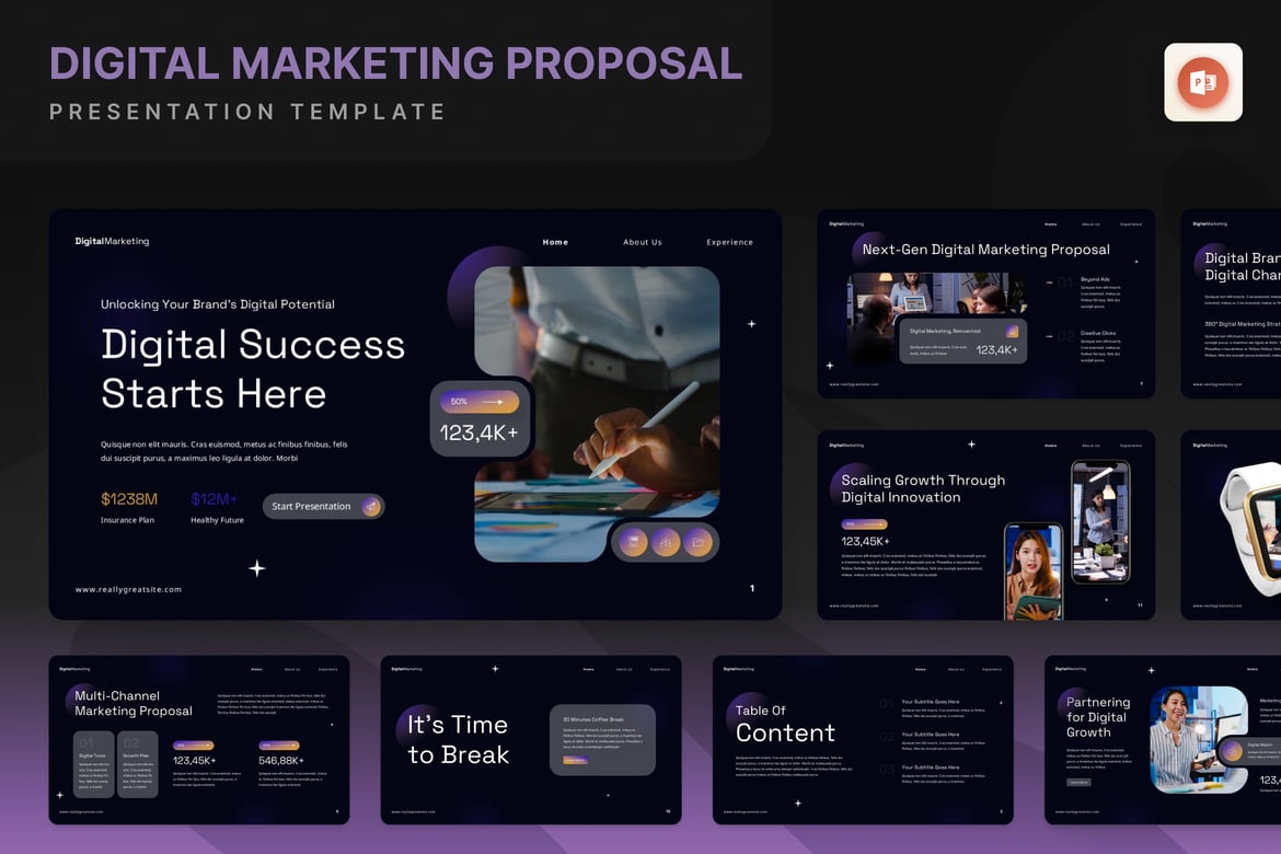 Template Presentasi Digital Marketing - PowerPoint Profesional