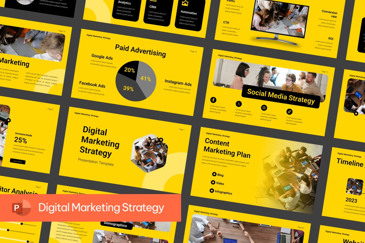Template Presentasi Strategi Pemasaran Digital yang Menarik