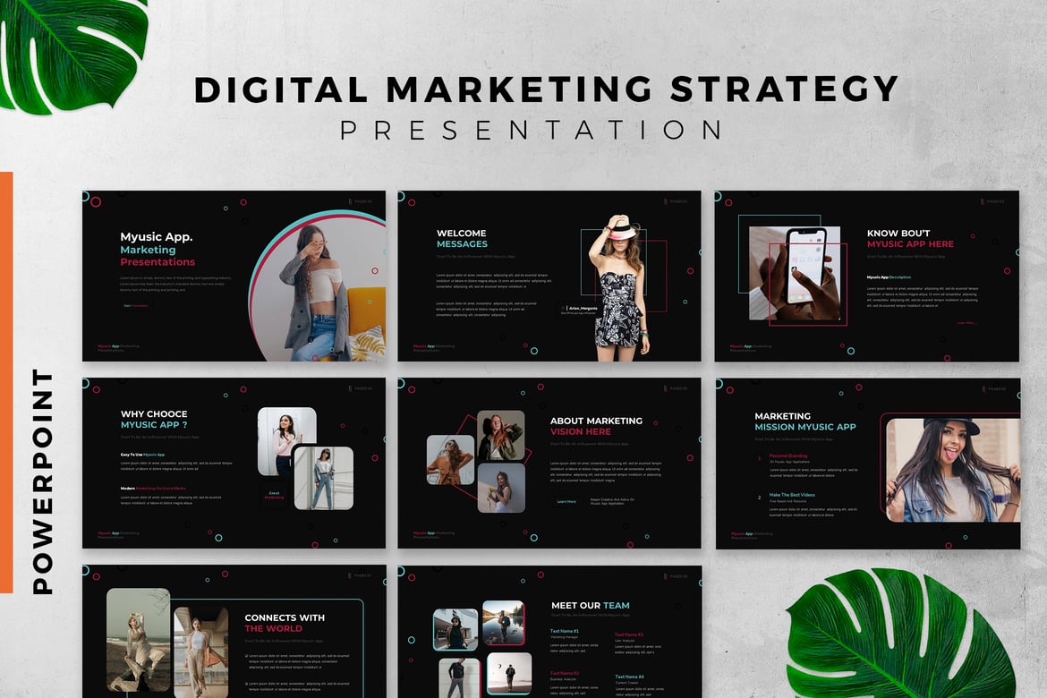 Template Powerpoint Strategi Pemasaran Digital yang Menarik