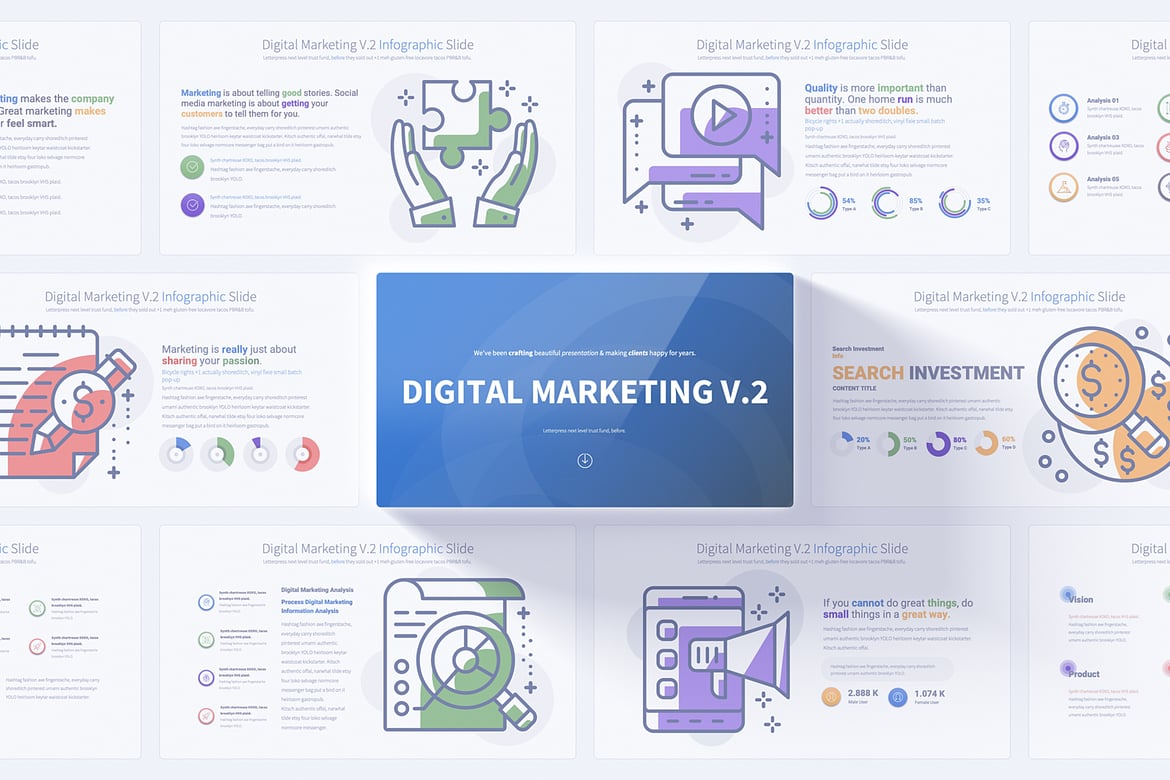 Template PowerPoint Digital Marketing V.2 - Infografis Menarik